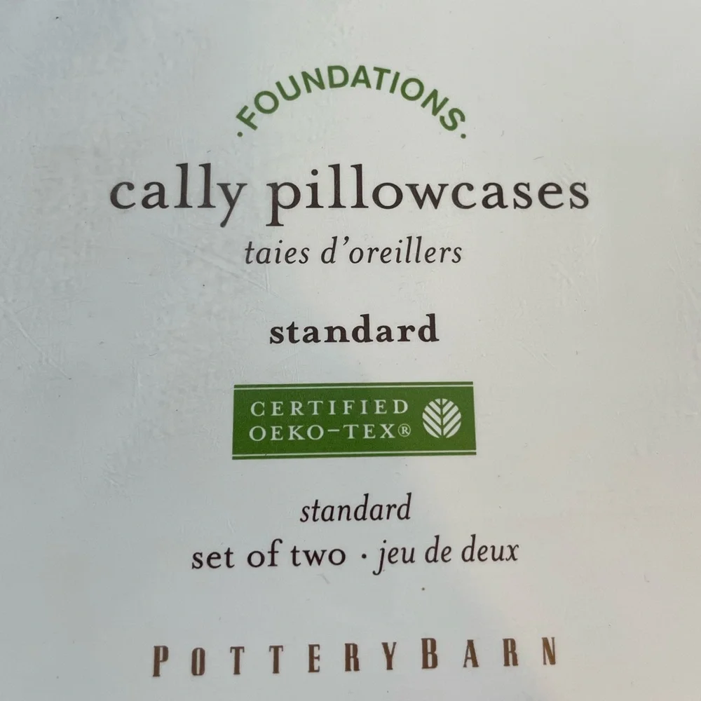 NWT Pottery Barn set of 2 standard sized Cally pillowcases